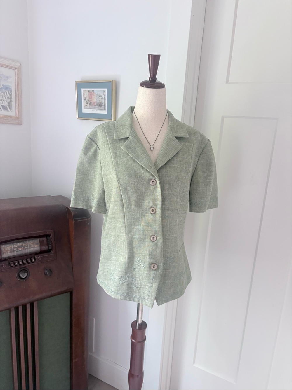 🌿✨ vintage Sag Harbor sage green button-up top ✨🌿